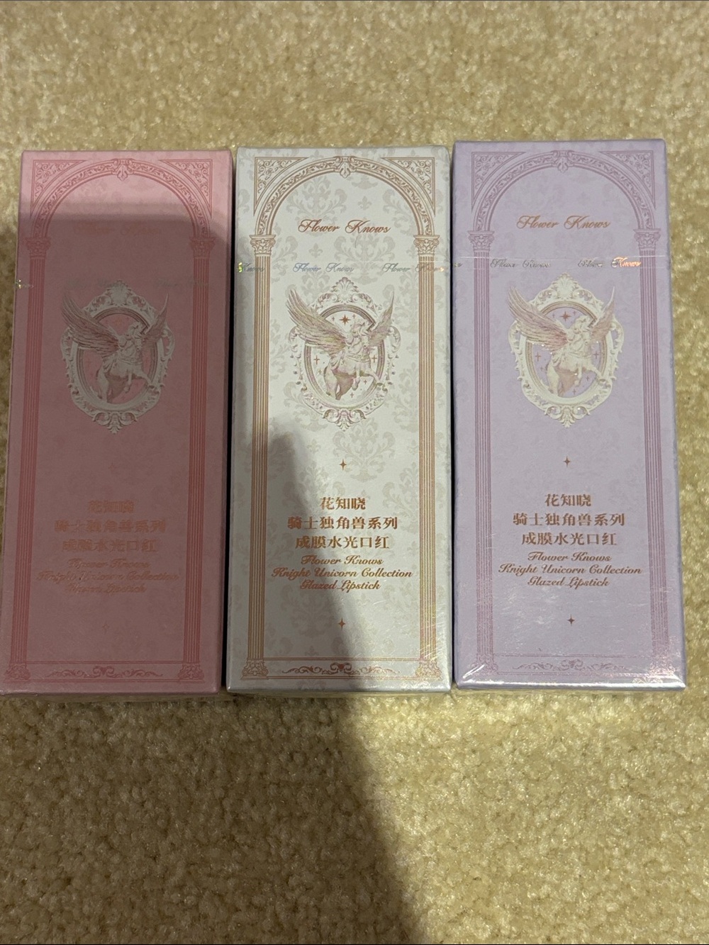 Flower Knows Pastel Lipstick Trio — Shades (left to right): U01, U07, U04